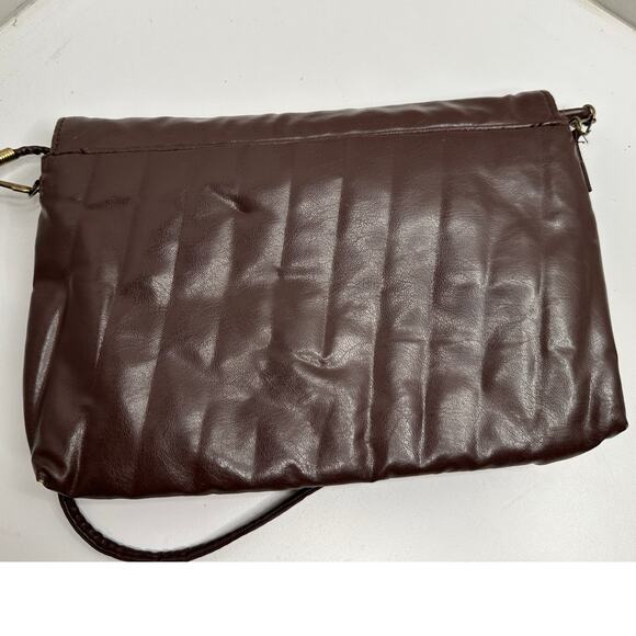 Vintage Brown Handbag Clutch with Strap - Picture 7 of 14
